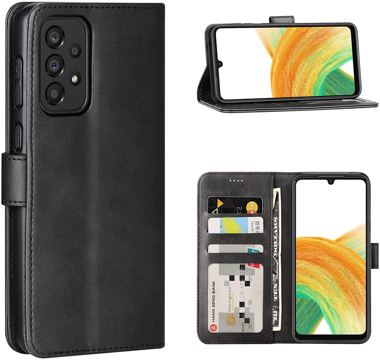 pentru Samsung Galaxy A33 Wallet tip negru