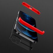 Husa GKK Protectie 360 pentru iPhone 12 Pro (negru/rosu)