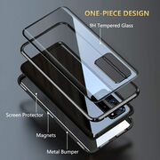 Husa 360 Magnetic Glass pentru Samsung Galaxy A72 (sticla fata + spate), negru