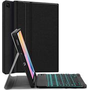 Husa cu tastatura iluminata pentru Samsung Galaxy Tab S6 Lite 10.4 inch P610/P615 cu suport S-Pen, negru