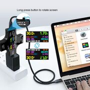 Tester USB - USB C Power Meter 2 în 1 Tip C USB Multimetru digital LCD, tensiune, curent, capacitate de putere, QC PD