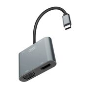 XO adaptor, convertor de la USB-C la HDMI, VGA, USB, PD 100W, negru-argintiu