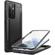 Pachet 360: Folie integrata + Husa Samsung Galaxy S21 Ultra Supcase Clayco Xenon, negru