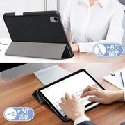 Husa iPad mini 6 2021 cu functie wake-up/sleep si suport Apple Pen, trifold, negru