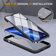 Pachet 360: Folie integrata sticla 9H + Husa iPhone 13 Pro Full Body, tempered Glass 9H, clear-black