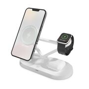 Statie incarcare wireless Tech-Protect A13 3 in 1 pentru iPhone, Apple Watch, AirPods, Magnetic MagSafe, alb