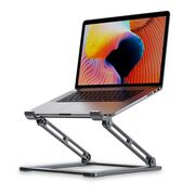 Stand Reglabil Profesional din Aluminiu pentru Laptop – Suport Ergononomic Pliabil, Compatibil până la 17", Răcire Eficientă, Unghi Ajustabil, gri inchis