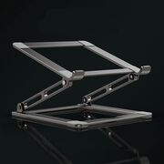 Stand Reglabil Profesional din Aluminiu pentru Laptop – Suport Ergononomic Pliabil, Compatibil până la 17", Răcire Eficientă, Unghi Ajustabil, gri inchis