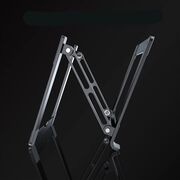 Stand Reglabil Profesional din Aluminiu pentru Laptop – Suport Ergononomic Pliabil, Compatibil până la 17", Răcire Eficientă, Unghi Ajustabil, gri inchis
