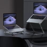 Stand Reglabil Profesional din Aluminiu pentru Laptop – Suport Ergononomic Pliabil, Compatibil până la 17", Răcire Eficientă, Unghi Ajustabil, argintiu