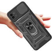 Husa pentru Samsung Galaxy A22 5G cu inel Ring Armor Kickstand Tough, protectie camera (black + military green)