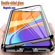 Husa 360 Magnetic Glass pentru Oppo A53, A53s (sticla fata + spate), negru