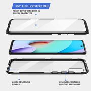 Husa 360 Magnetic Glass pentru Xiaomi Redmi 10 (sticla fata + spate), negru