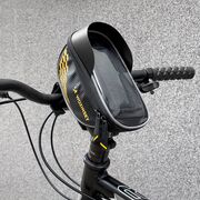 Geanta pentru bicicleta cu suport telefon Wozinsky, Montare pe ghidon, negru