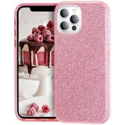 Husa pentru iPhone 12 Pro Glitter 3 in 1, pink