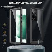 Pachet 360: Husa cu folie integrata Samsung Galaxy S22 Ultra ShockProof Dust-Water Proof Full Body, negru