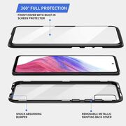 Husa 360 Magnetic Glass pentru Samsung Galaxy A53 5G (sticla fata + spate), negru