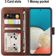 Husa pentru Samsung Galaxy A53 5G Wallet tip carte, maro
