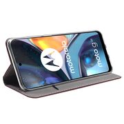 Husa pentru Motorola Moto G22, E22s, E32 Wallet tip carte, burgundy
