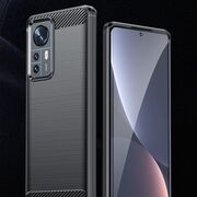 Husa pentru Xiaomi 12 Pro Carbon Silicone, negru