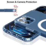 Pachet 360: Folie din sticla + Husa pentru iPhone 13 Pro cu Magsafe anti-shock 1.5 mm, clear