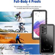Pachet 360: Husa cu folie integrata Samsung Galaxy A53 ShockProof Dust-Water Proof Full Body, negru
