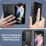 Husa pentru Samsung Galaxy Z Fold 4 cu inel Ring Armor Kickstand Tough, protectie camera (negru)