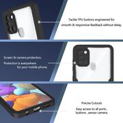 Pachet 360: Husa cu folie integrata pentru Samsung Galaxy A21s Cover360 - negru / transparent