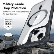 Husa pentru iPhone 14 Pro Max Air Armor Halolock cu Magsafe - clear/negru