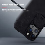 Husa iphone 13 pro max, qin leather pro case, nillkin - albastru