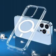 Pachet 360: Folie din sticla + Husa pentru iPhone 14 Plus cu MagSafe anti-shock 1.5 mm, clear