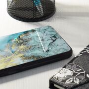 Husa iphone 13 pro max cu sticla securizata, techsuit glaze - blue ocean