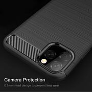 Husa iphone 11, carbon silicone, techsuit - negru