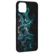 Husa iphone 11 pro max cu sticla securizata, techsuit glaze - blue nebula