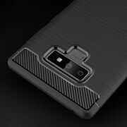 Husa samsung galaxy note 9, carbon silicone, techsuit - negru