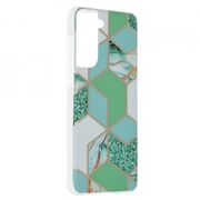 Husa samsung galaxy s21 marble series, techsuit - green hex