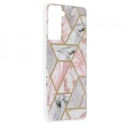 Husa samsung galaxy s21 plus marble series, techsuit - pink hex