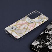 Husa samsung galaxy s21 ultra marble series, techsuit - pink hex