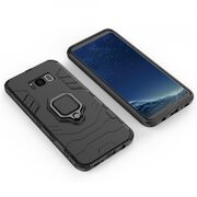 Husa samsung galaxy s8 plus cu inel, techsuit silicone shield - negru