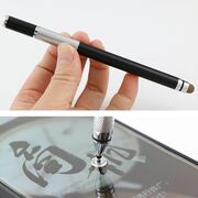 Stylus pen 2 in 1 Fine Disc + Rubber Head Universal cu capac de protectie, ios, android,jc03 - negru