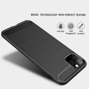 Husa iphone 11 pro, carbon silicone, techsuit - negru