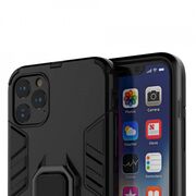 Husa iphone 11 pro max cu inel, techsuit silicone shield - negru