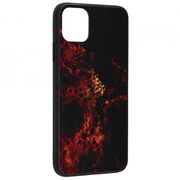 Husa iphone 11 pro max cu sticla securizata, techsuit glaze - red nebula