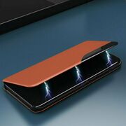 Husa iPhone 11 Eco Leather View Flip Tip Carte - Portocaliu