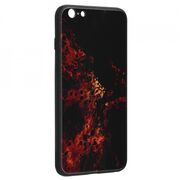 Husa iphone 6 plus cu sticla securizata, techsuit glaze - red nebula