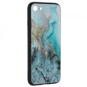 Husa iphone 7 cu sticla securizata, techsuit glaze - blue ocean