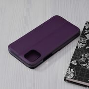 Husa iPhone 12 mini Eco Leather View Flip Tip Carte - Mov
