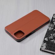 Husa iPhone 12 mini Eco Leather View Flip Tip Carte - Portocaliu