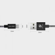 Cablu de date Dux Ducis K-One USB la Type-C, 3m, 2.1A, alb-negru