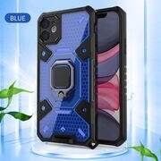 Husa iphone 12 mini cu inel, techsuit honeycomb - albastru
